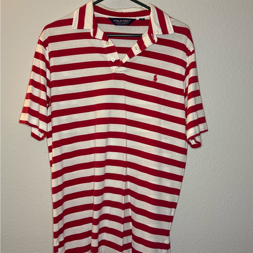 Ralph Lauren Polo Red and White Striped Shirt